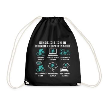 Dinge Die Ich In Meiner Freizeit Mache Fahrrad - Turnbeutel - Schwarz - Vorne