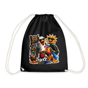 J’adore la chemise de soirée de la plage de la Mouette en Sylt - Sac de sport léger - noir - Devant