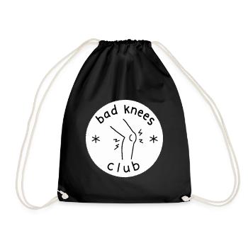 Badge minimaliste drôle du Bad Knees Club - Sac de sport léger - noir - Devant