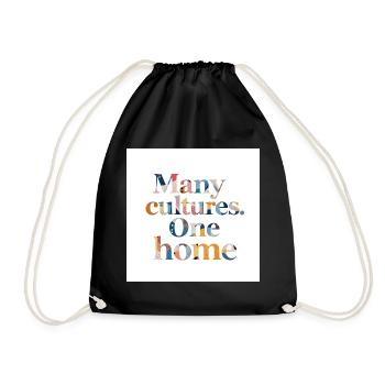 Many cultures one home - Drawstring Bag - black - Front