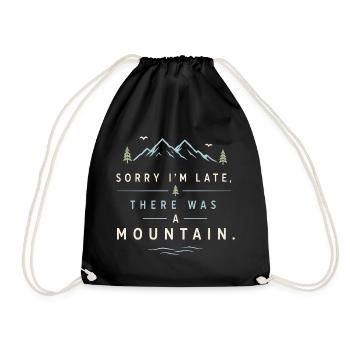Hiking - Outdoor Adventure  - Drawstring Bag - black - Front