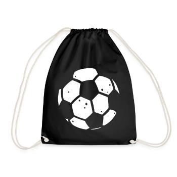 WM Ball im Comic Fußball Stil - Turnbeutel - Schwarz - Vorne