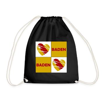 Baden Herz Quadrat - Turnbeutel - Schwarz - Vorne