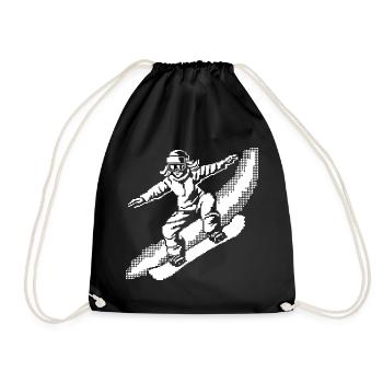 Graphisme Pixel Snowboarder - Sac de sport léger - noir - Devant