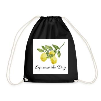 Design botanique citron Squeeze the Day - Sac de sport léger - noir - Devant