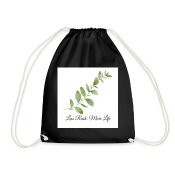 Moins de précipitation, plus de vie | Vintage botanique minimaliste - Sac de sport léger - noir - Devant