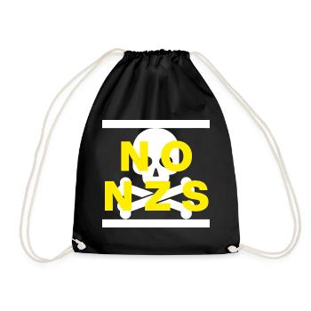 NO NZS, NIE WIEDER, ANTIFASCHISMUS, NO AFD GELB - Turnbeutel - Schwarz - Vorne