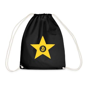 Bitcoin Stern Goldstar - Turnbeutel - Schwarz - Vorne