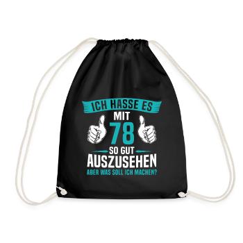 78 Jahre 78. Geburtstag Mann Frau 78 Jahre - Turnbeutel - Schwarz - Vorne