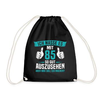 85 Jahre 85. Geburtstag Mann Frau 85 Jahre - Turnbeutel - Schwarz - Vorne