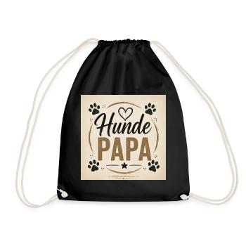 Hunde Papa Vintage Design - Turnbeutel - Schwarz - Vorne