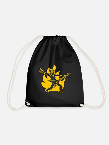Guitarist on Fire - Drawstring Bag - black