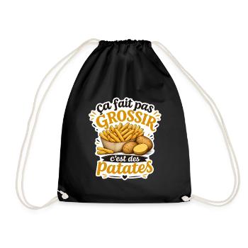 Ça fait pas grossir c'est des patates (Frites) - Sac de sport léger - noir - Devant
