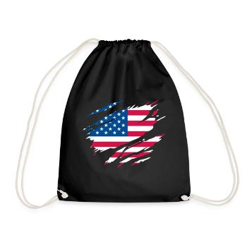United States American Flag - Drawstring Bag - black - Front