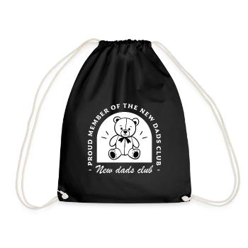 New dads club first fathers day - Drawstring Bag - black - Front
