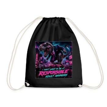 Not a Responsible Adult Meme - Drawstring Bag - black - Front