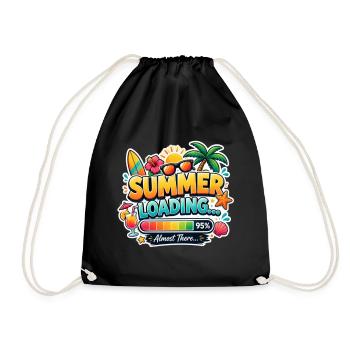 Summer Loading Vacation Incoming T-Shirt - Drawstring Bag - black - Front