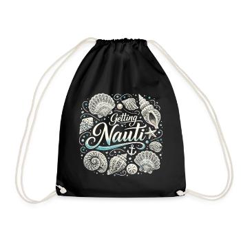 Chemise féminine pour enterrement de vie de garçon maritime - Obtenir une coquille Nauti - Sac de sport léger - noir - Devant