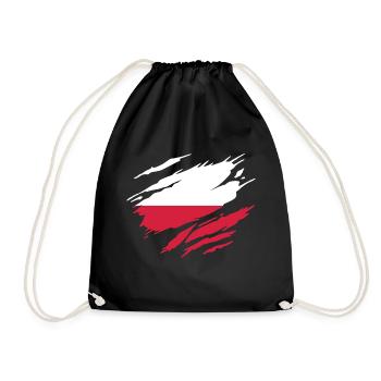 Poland Polish Flag Polish - Drawstring Bag - black - Front