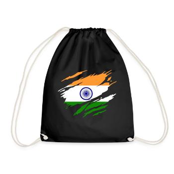 India Indian Flag Indian - Drawstring Bag - black - Front