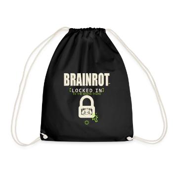 Brainrot eingesperrt - Turnbeutel - Schwarz - Vorne
