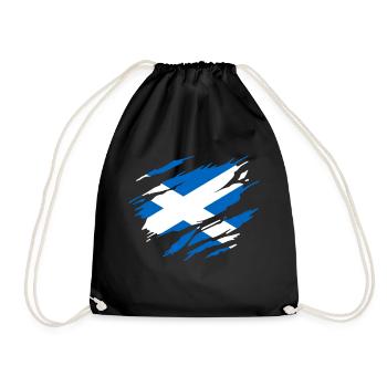 Scotland Scottish Flag - Drawstring Bag - black - Front