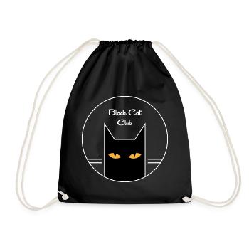 Black cat - Drawstring Bag - black - Front