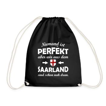 Niemand ist perfekt Saarland - Turnbeutel - Schwarz - Vorne