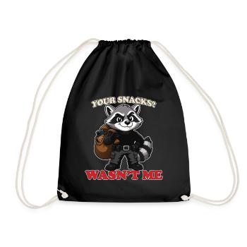 Your Snacks Wasn’t Me Funny Raccoon Thief Mascot - Drawstring Bag - black - Front