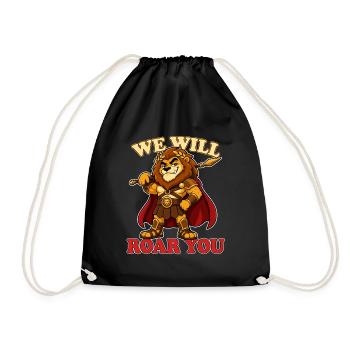 Nous On Va Rugir Drôle, Lion Gladiator Mascotte - Sac de sport léger - noir - Devant