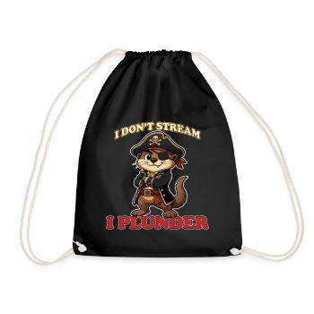 Je ne streame pas, je pille la loutre pirate drôle - Sac de sport léger - noir - Devant