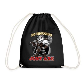 Pas de réflexions juste la hache Mascotte drôle du loup viking - Sac de sport léger - noir - Devant