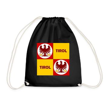 Tirol Quadrat Emblem Muster - Turnbeutel - Schwarz - Vorne