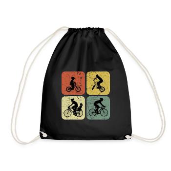 Vier Möglichkeiten, Retro Cyclin zu fahren - Turnbeutel - Schwarz - Vorne