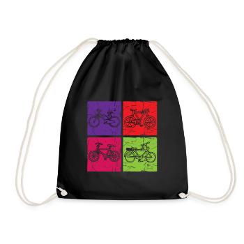 Pop Art coloré de vélo usé - Sac de sport léger - noir - Devant