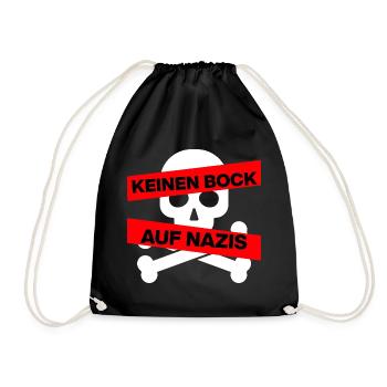KEINEN BOCK AUF NAZIS, NO NZS, NO AFD, WEISS - Turnbeutel - Schwarz - Vorne