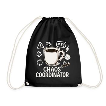 Chaos Coordinator Kaffee: Geschenk für die beste M - Turnbeutel - Schwarz - Vorne