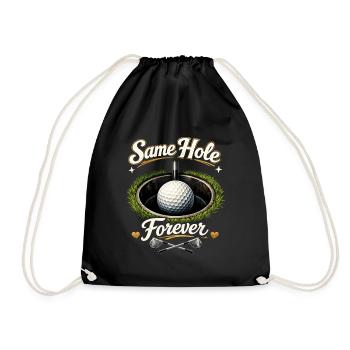 Bachelor Party Shirt Golf - Same Hole Forever Bräutigam - Drawstring Bag - black - Front