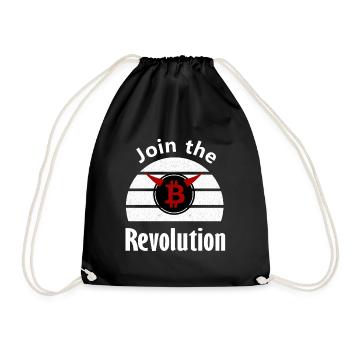 Bitcoin Revolution: Join the Movement - Drawstring Bag - black - Front