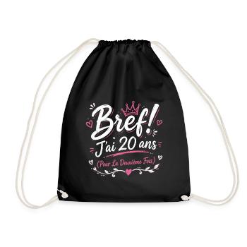 Femme cadeau d'anniversaire 40 ans - Sac de sport léger - noir - Devant