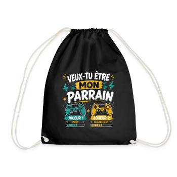 Veux-tu être mon parrain, Demande parrain gamer - Sac de sport léger - noir - Devant