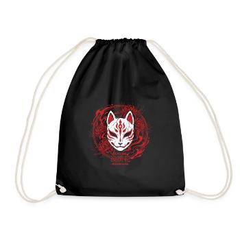 Kitsune Rot Maskenkunst Higanbana - Turnbeutel - Schwarz - Vorne