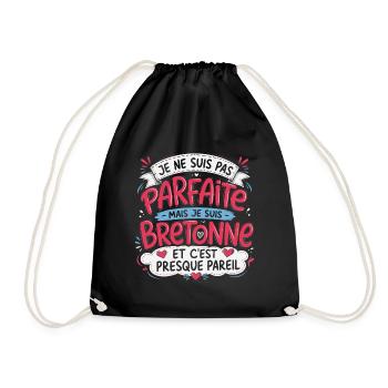 Je ne suis pas parfaite mais je suis bretonne - Sac de sport léger - noir - Devant