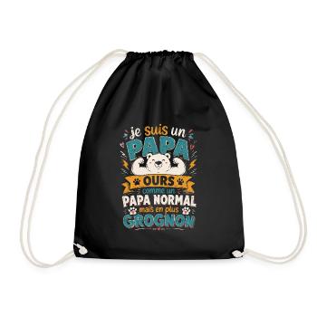 Je suis un papa ours comme un papa normal cadeau - Sac de sport léger - noir - Devant