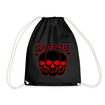 Dreifacher Totenkopf Gothic - Turnbeutel - Schwarz - Vorne