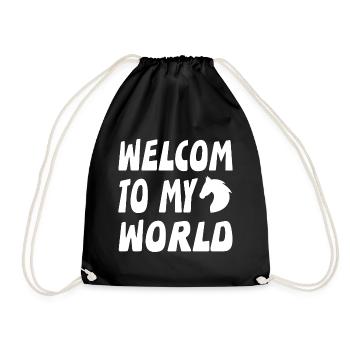 horses - Drawstring Bag - black - Front