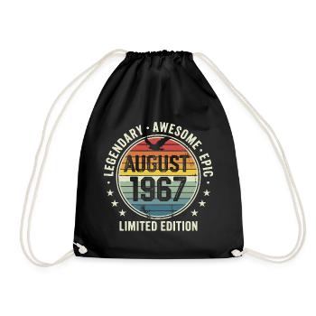 Legendäres Retro-Vintage-Jubiläum im August 1967 - Turnbeutel - Schwarz - Vorne