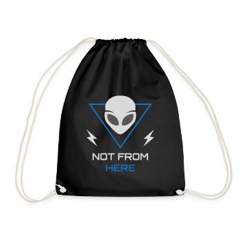 Alien UFO Sci-Fi Outsider - Turnbeutel - Schwarz - Vorne