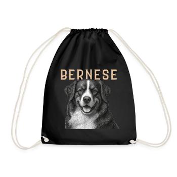 Berner Sennenhund Vintage - Turnbeutel - Schwarz - Vorne