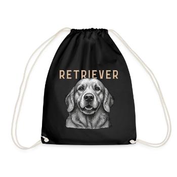 Retriever Dog Vintage - Turnbeutel - Schwarz - Vorne